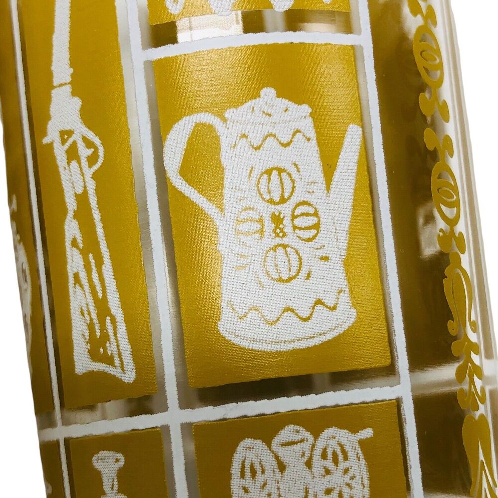 Pair VTG Libbey Tumbler Glass Mustard Gold Colonial Americana Old Time Country‎ - Picture 4 of 12
